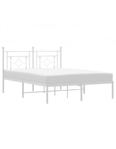 Giroletto con Testiera Metallo Bianco 140x190 cm