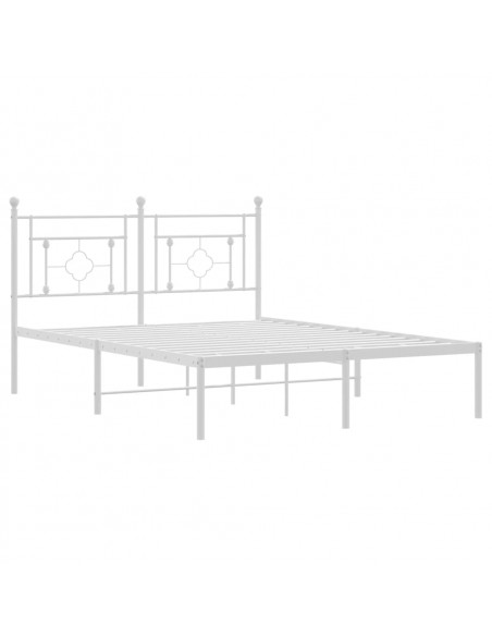 Giroletto con Testiera Metallo Bianco 140x190 cm