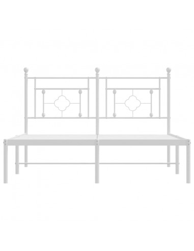 Giroletto con Testiera Metallo Bianco 140x190 cm