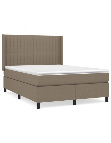 Giroletto a Molle con Materasso Tortora 140x190 cm in Tessuto