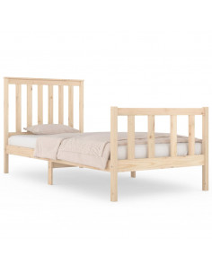 Giroletto in Legno Massello Grigio 75x190 cm Small Single 2