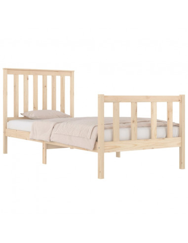 Giroletto in Legno Massello Grigio 75x190 cm Small Single