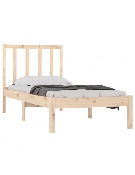 Giroletto in Legno Massello Grigio 75x190 cm Small Single