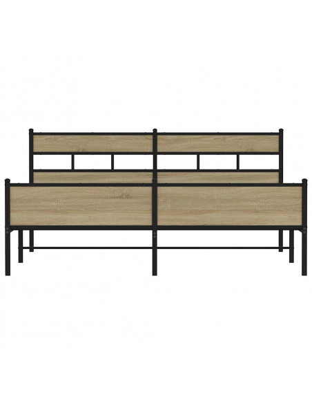 Giroletto senza Materaso in Metallo Rovere Sonoma 183x213 cm