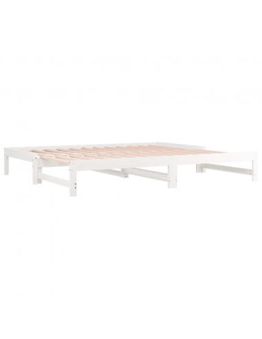 Dormeuse Estraibile Bianca 2x(90x200) cm Legno Massello di Pino
