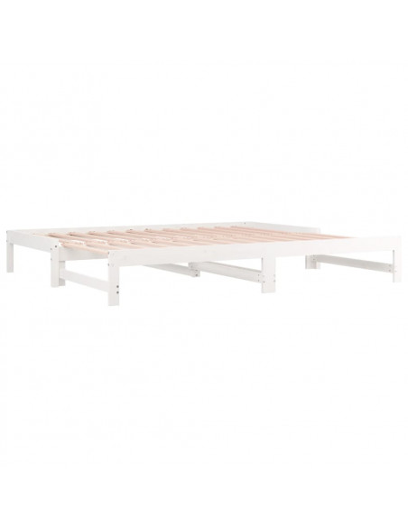 Dormeuse Estraibile Bianca 2x(90x200) cm Legno Massello di Pino