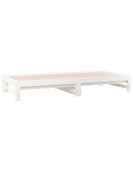 Dormeuse Estraibile Bianca 2x(90x200) cm Legno Massello di Pino