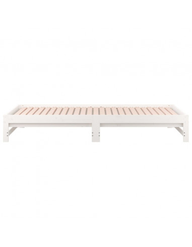 Dormeuse Estraibile Bianca 2x(90x200) cm Legno Massello di Pino