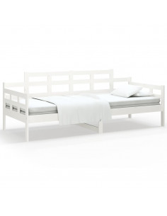 Dormeuse Bianca in Legno Massello di Pino 90x200 cm 2