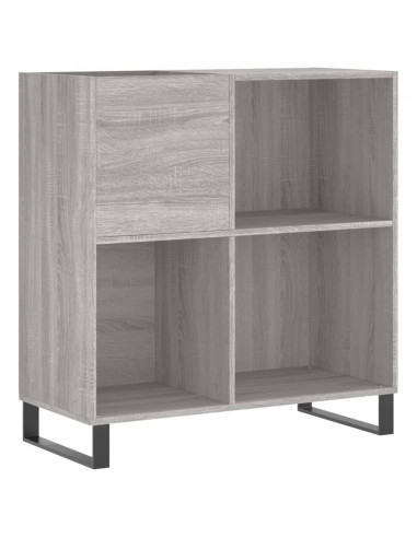 Mobile Porta Dischi Grigio Sonoma 84,5x38x89 Legno Multistrato