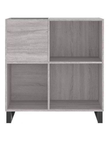 Mobile Porta Dischi Grigio Sonoma 84,5x38x89 Legno Multistrato