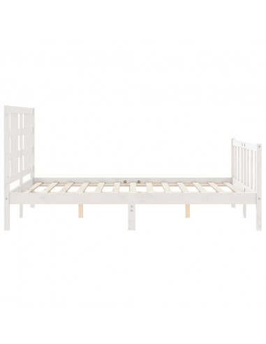 Giroletto con Testiera Bianco King Size in Legno Massello