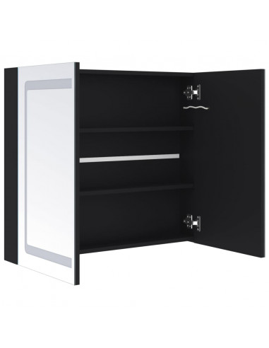 Armadietto Bagno con Specchio e LED 80x12,2x68 cm