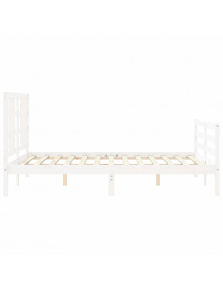 Giroletto con Testiera Bianco King Size in Legno Massello