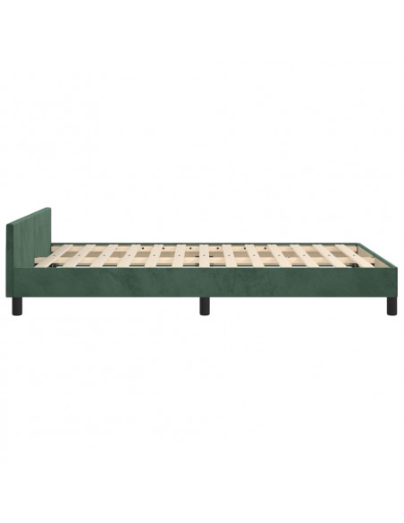 Giroletto con Testiera Verde Scuro 120x200 cm in Velluto