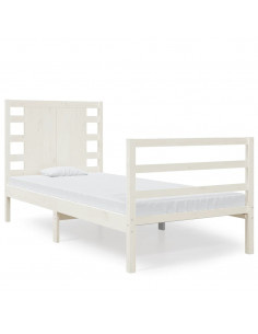 Giroletto in Legno Massello Bianco 75x190 cm Small Single 2