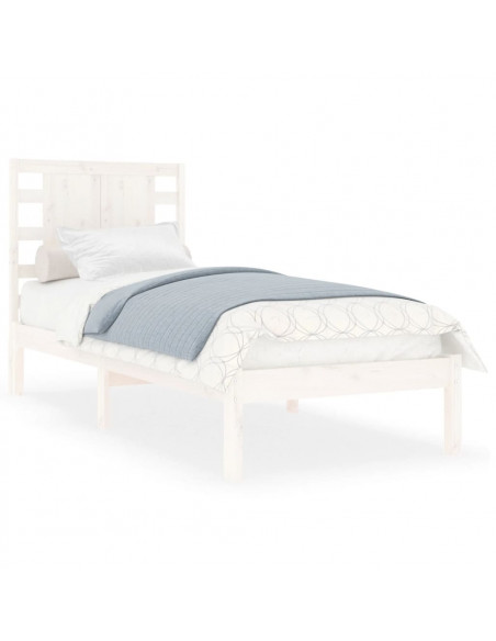 Giroletto Bianco in Legno Massello 75x190 cm Small Single