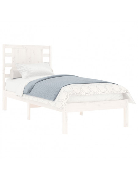 Giroletto Bianco in Legno Massello 75x190 cm Small Single
