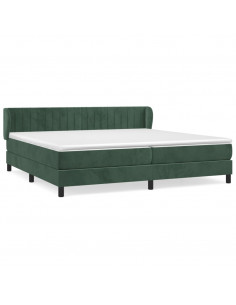 Giroletto a Molle con Materasso Verde Scuro 200x200 cm Velluto 2