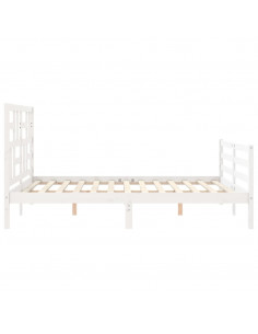 Giroletto con Testiera Bianco King Size in Legno Massello 2