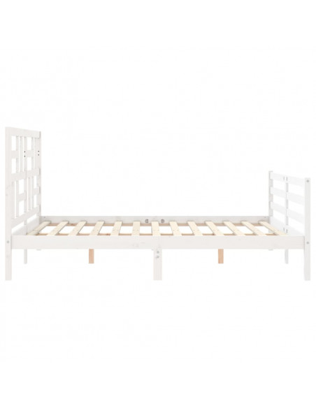 Giroletto con Testiera Bianco King Size in Legno Massello