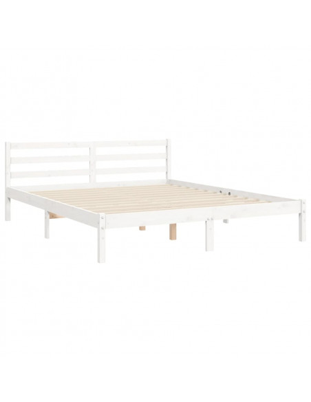 Giroletto con Testiera Bianco King Size in Legno Massello