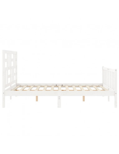 Giroletto con Testiera Bianco King Size in Legno Massello