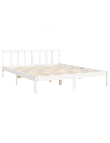 Giroletto con Testiera Bianco King Size in Legno Massello