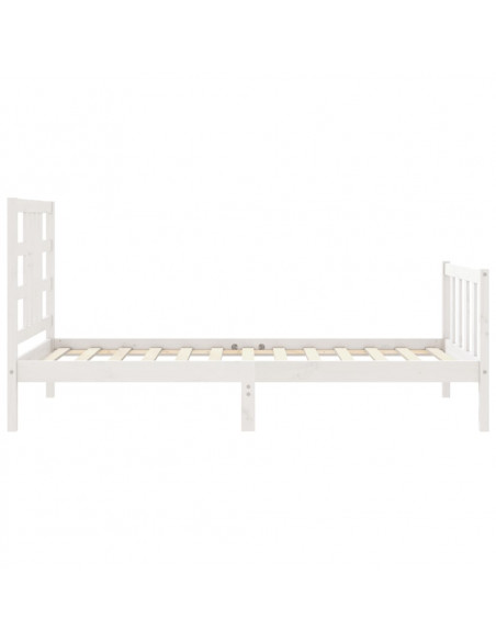 Giroletto con Testiera Bianco 100x200 cm in Legno Massello