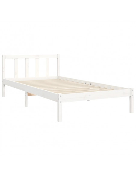 Giroletto con Testiera Bianco 100x200 cm in Legno Massello