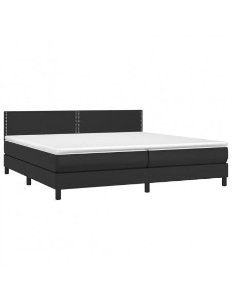 Giroletto a Molle con Materasso Nero 200x200 cm in Similpelle