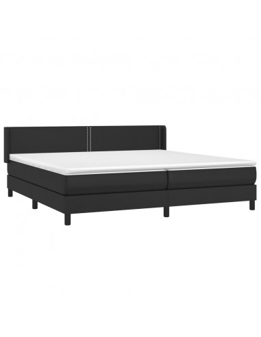 Giroletto a Molle con Materasso Nero 200x200 cm in Similpelle