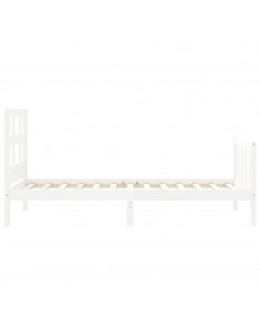 Giroletto con Testiera Bianco Small Single Legno Massello 2