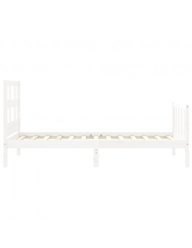 Giroletto con Testiera Bianco Small Single Legno Massello