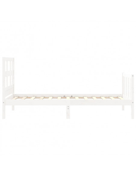 Giroletto con Testiera Bianco Small Single Legno Massello