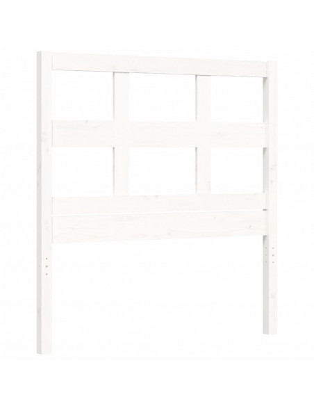 Giroletto con Testiera Bianco Small Single Legno Massello
