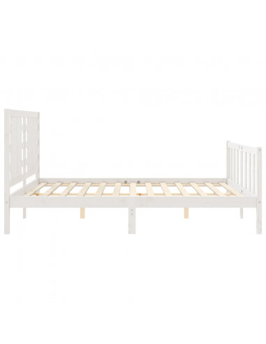 Giroletto con Testiera Bianco King Size in Legno Massello