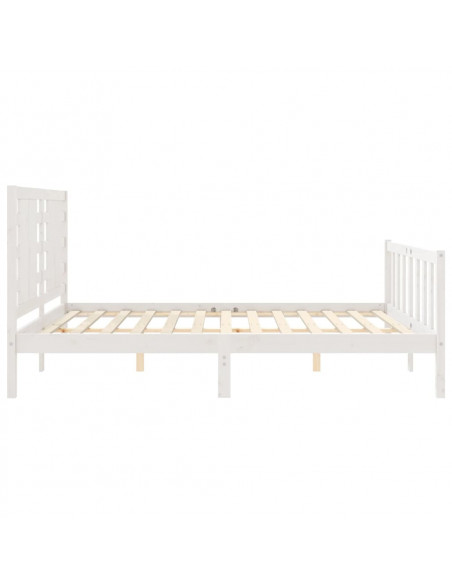 Giroletto con Testiera Bianco King Size in Legno Massello