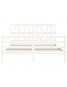 Giroletto con Testiera Bianco King Size in Legno Massello 2