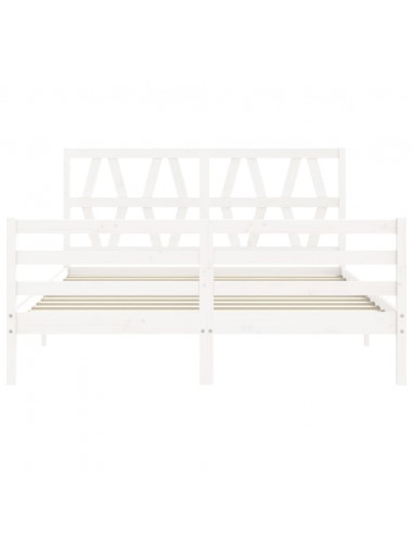 Giroletto con Testiera Bianco King Size in Legno Massello