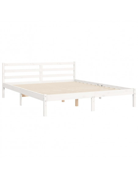 Giroletto con Testiera Bianco King Size in Legno Massello
