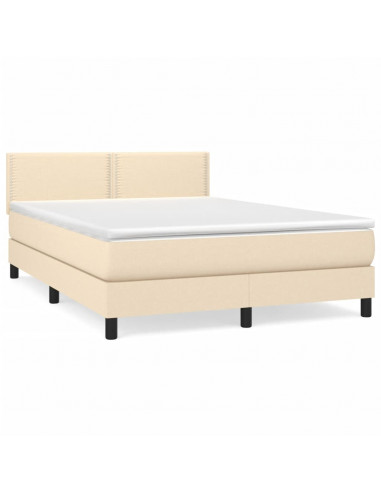 Giroletto a Molle con Materasso Crema 140x19 cm in Tessuto