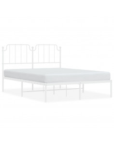 Giroletto con Testiera Metallo Bianco 150x200 cm 2