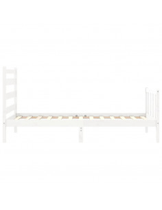 Giroletto con Testiera Bianco 100x200 cm in Legno Massello 2