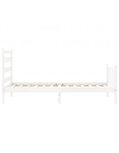 Giroletto con Testiera Bianco 100x200 cm in Legno Massello