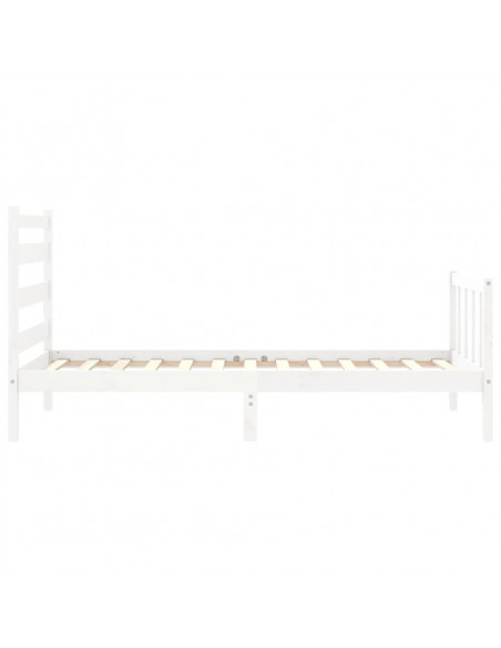 Giroletto con Testiera Bianco 100x200 cm in Legno Massello
