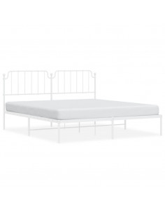 Giroletto con Testiera Metallo Bianco 183x213 cm 2