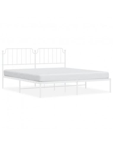 Giroletto con Testiera Metallo Bianco 183x213 cm