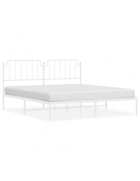 Giroletto con Testiera Metallo Bianco 183x213 cm