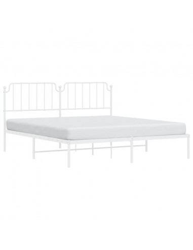 Giroletto con Testiera Metallo Bianco 183x213 cm